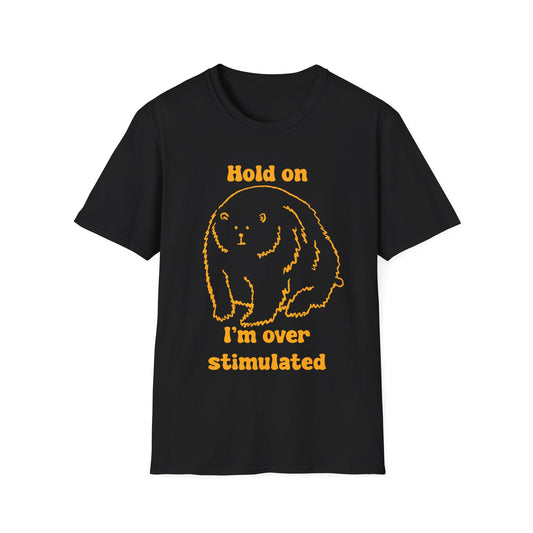 Hold On I'm Over Stimulated Unisex Softstyle T-Shirt