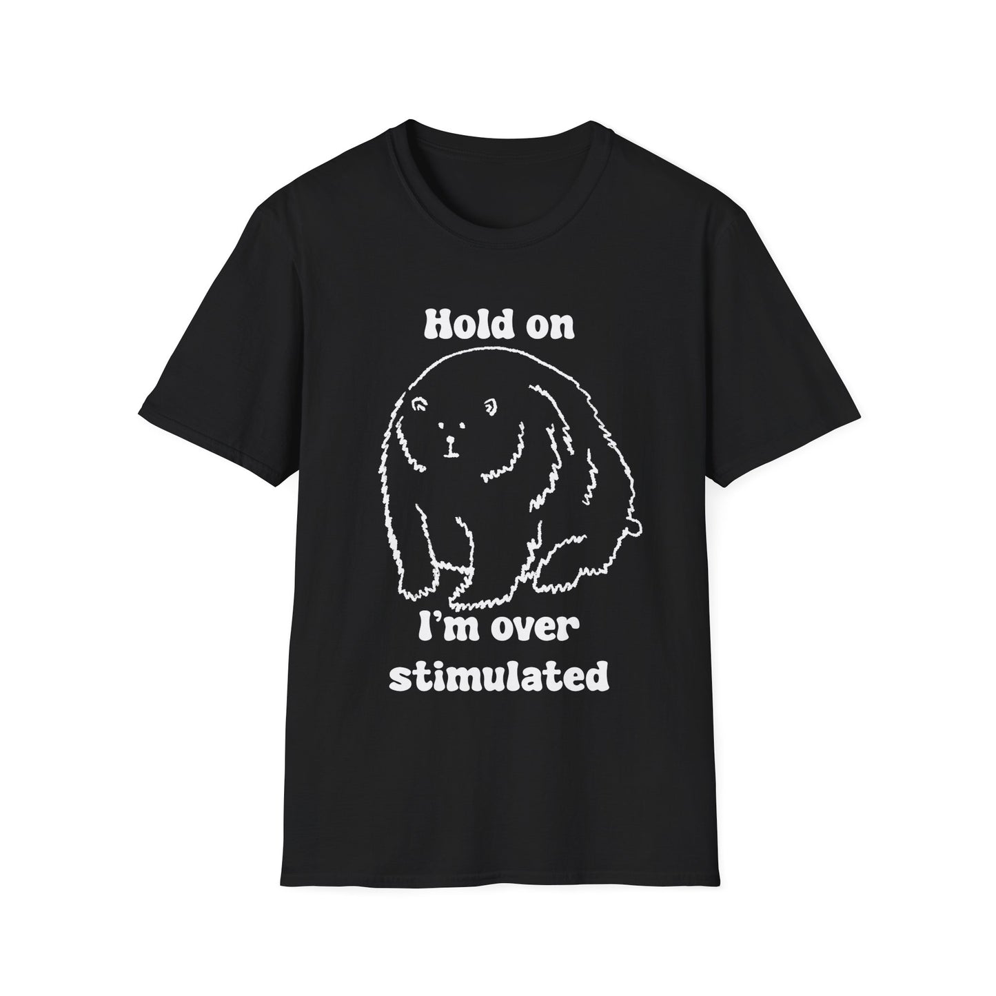 Hold On I'm Over Stimulated Unisex Softstyle T-Shirt